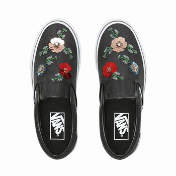 Női Vans Floral Sequins Slip-on Cipő VA0728169 Fekete/Fehér